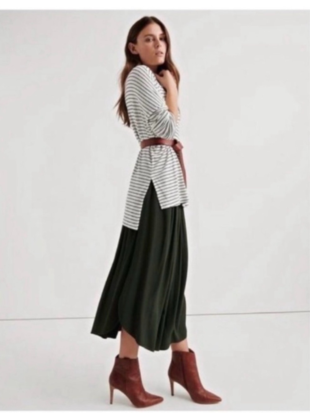 2 for $15 sale: Lucky brand mock neck black white striped lightweight sweater